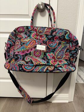Vera Bradley Black Multicolor Paisley Travel Tote